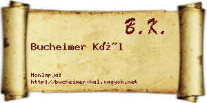 Bucheimer Kál névjegykártya